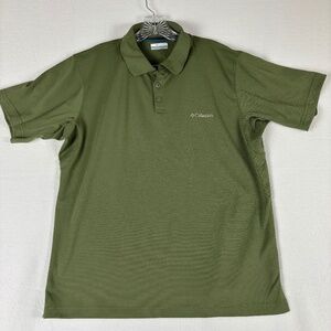 Columbia Men's Polo Shirt Green Short Sleeve Size L